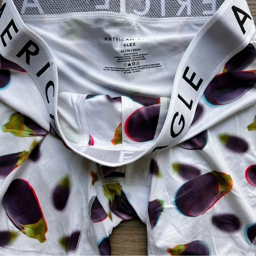 American Eagle | Rare Eggplant Print Boxer Briefs (X-Small)